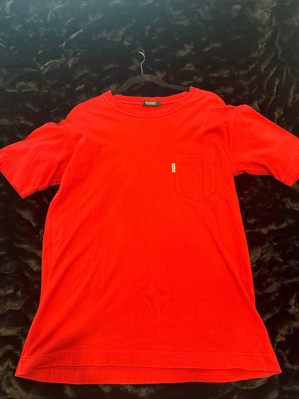 Burberry Red Short Sleeve Pocket Tee